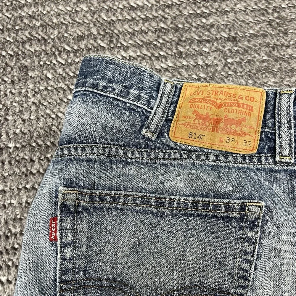 Levis 514‎ Jeans Mens 38x32 Blue Straight Denim Workwear Medium Wash